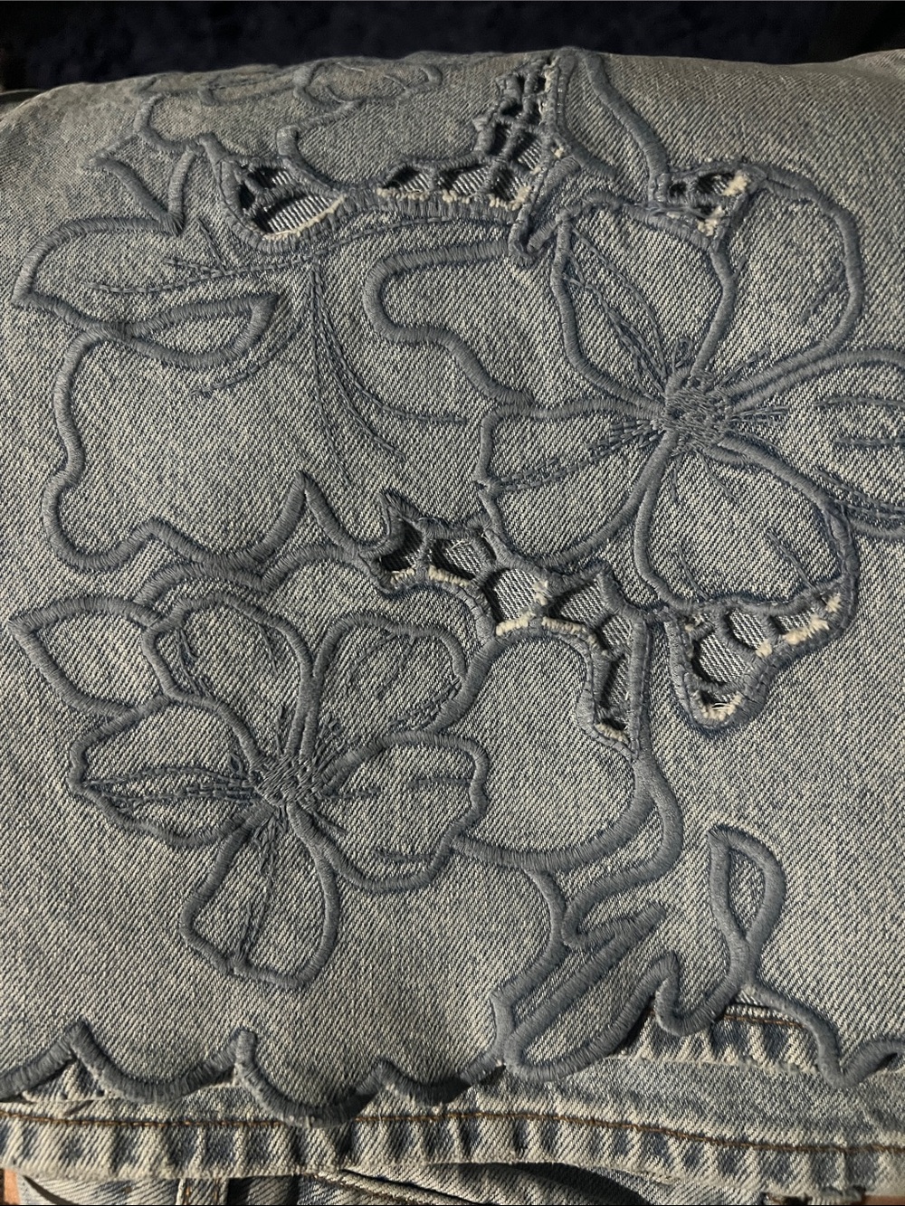 Pilcro Austyn High Rise Wide Leg Floral Cut Out Jeans - Picture 7 of 7
